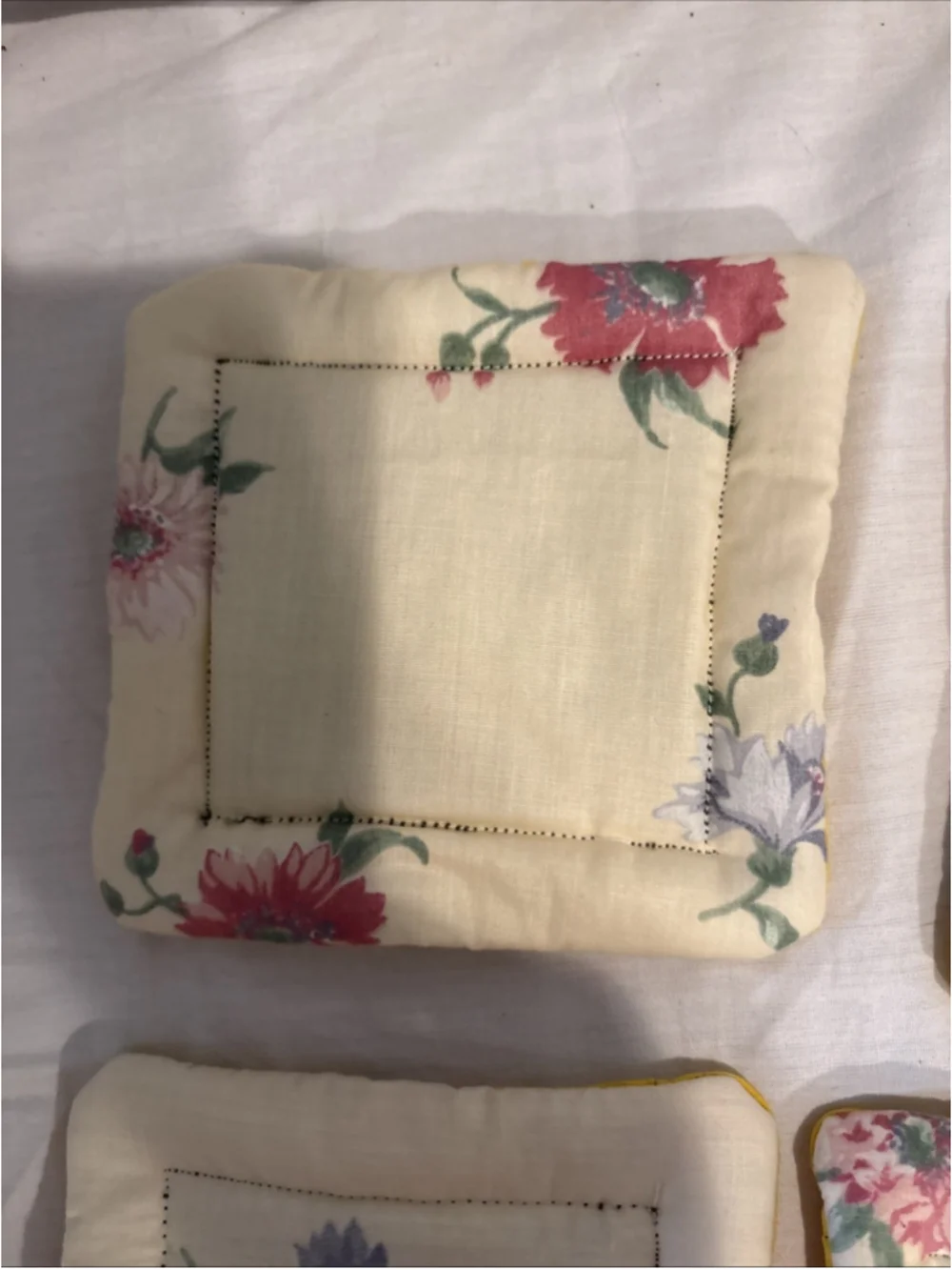 Floral , Grapes & Berries Coasters/hot Pads Handmade Reversible 1061